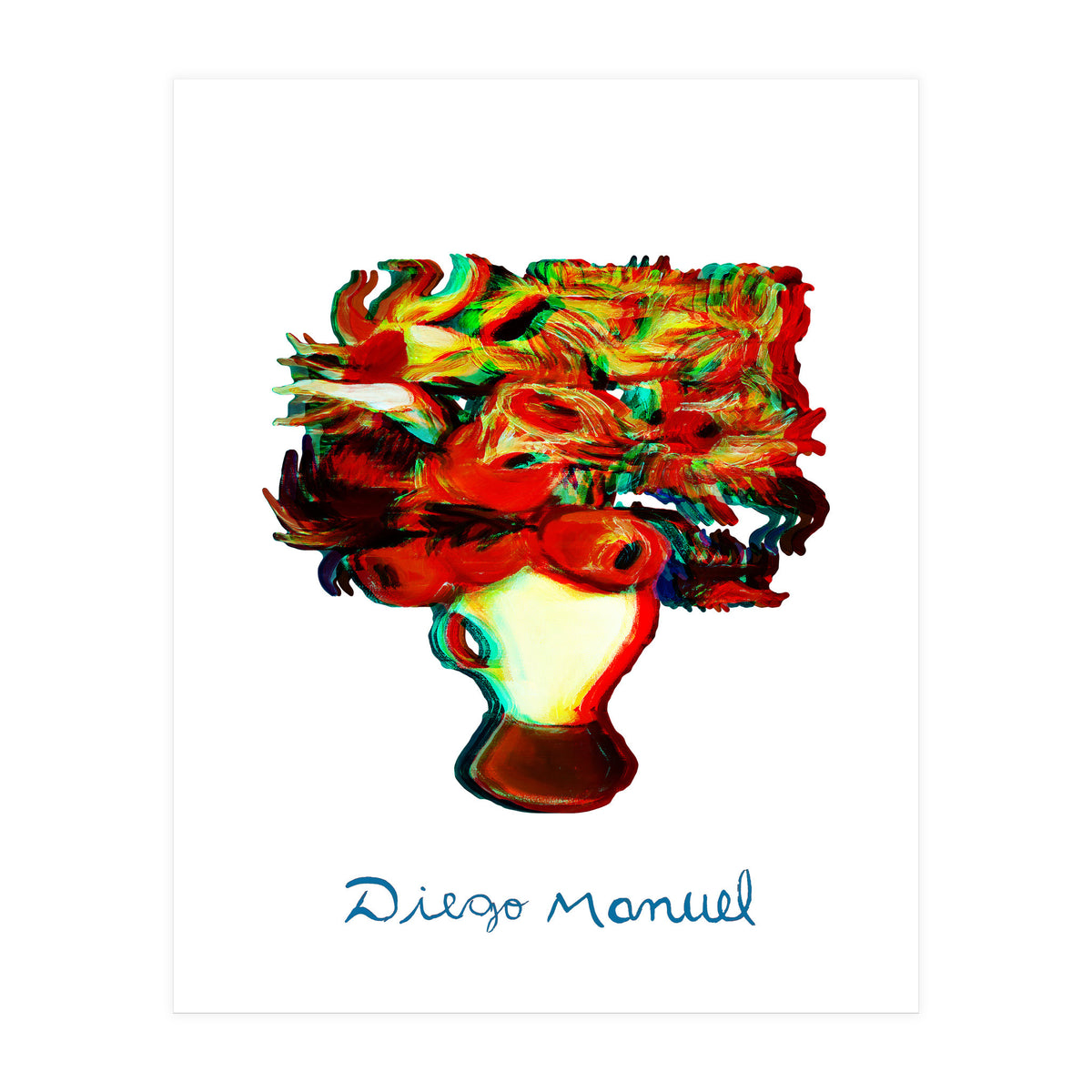 Florero Fondo Turquesa 3d (Print Only)