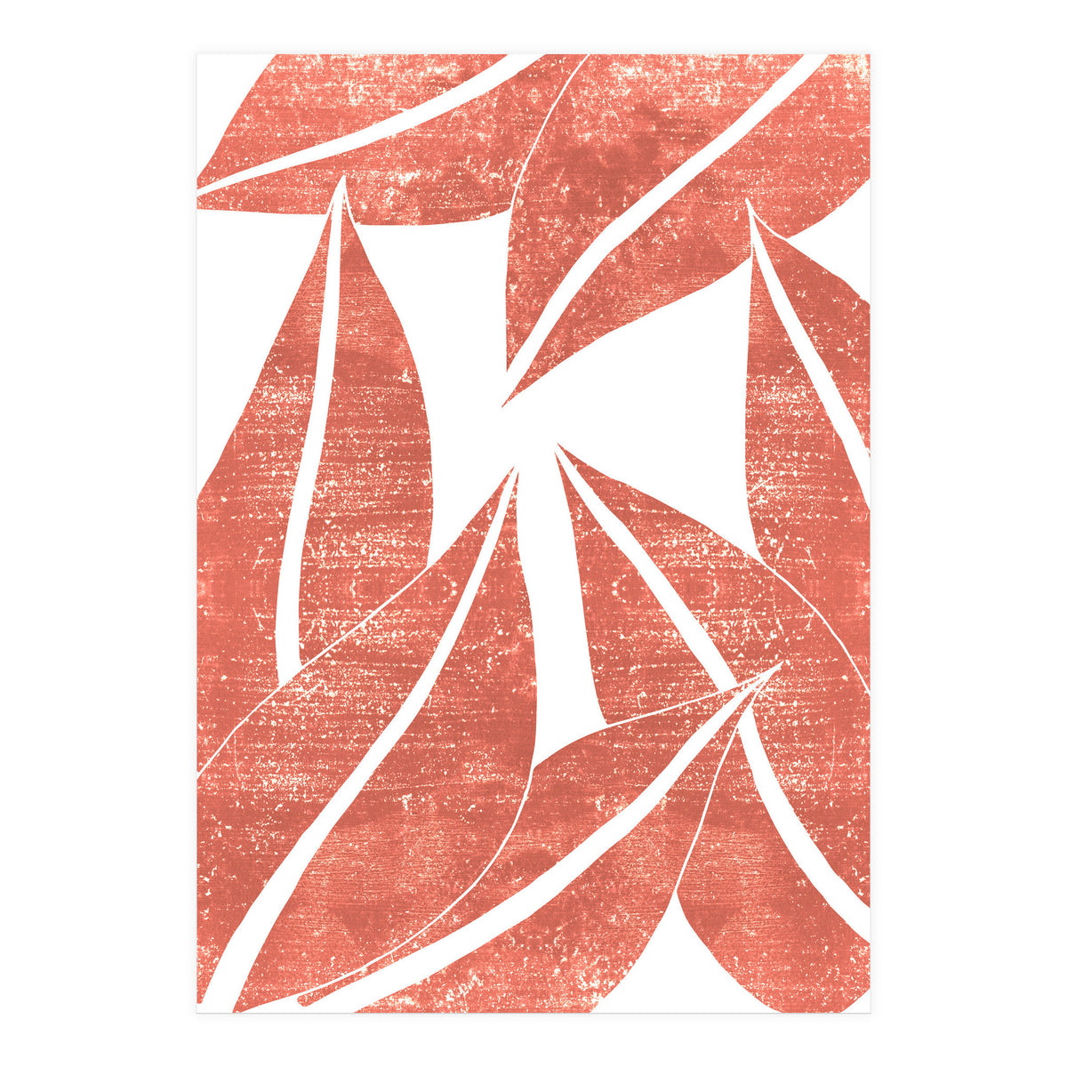 Abstract Terracotta Leaves 1 - Burnt Orange (Print Only)