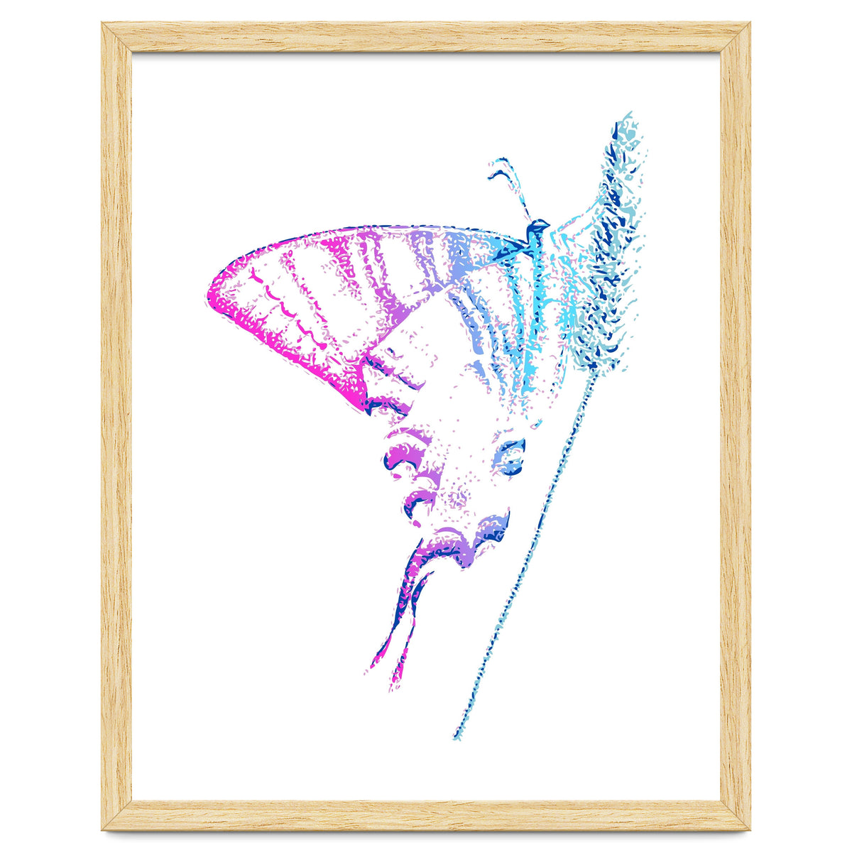 Swallowtail On Grass in Pinquoise