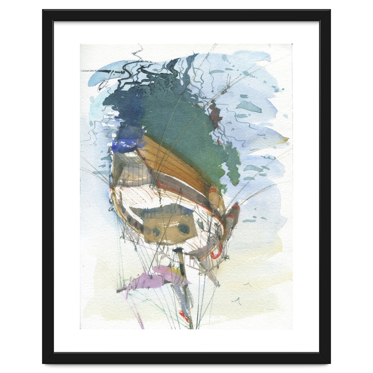 Yacht painting art watercolor