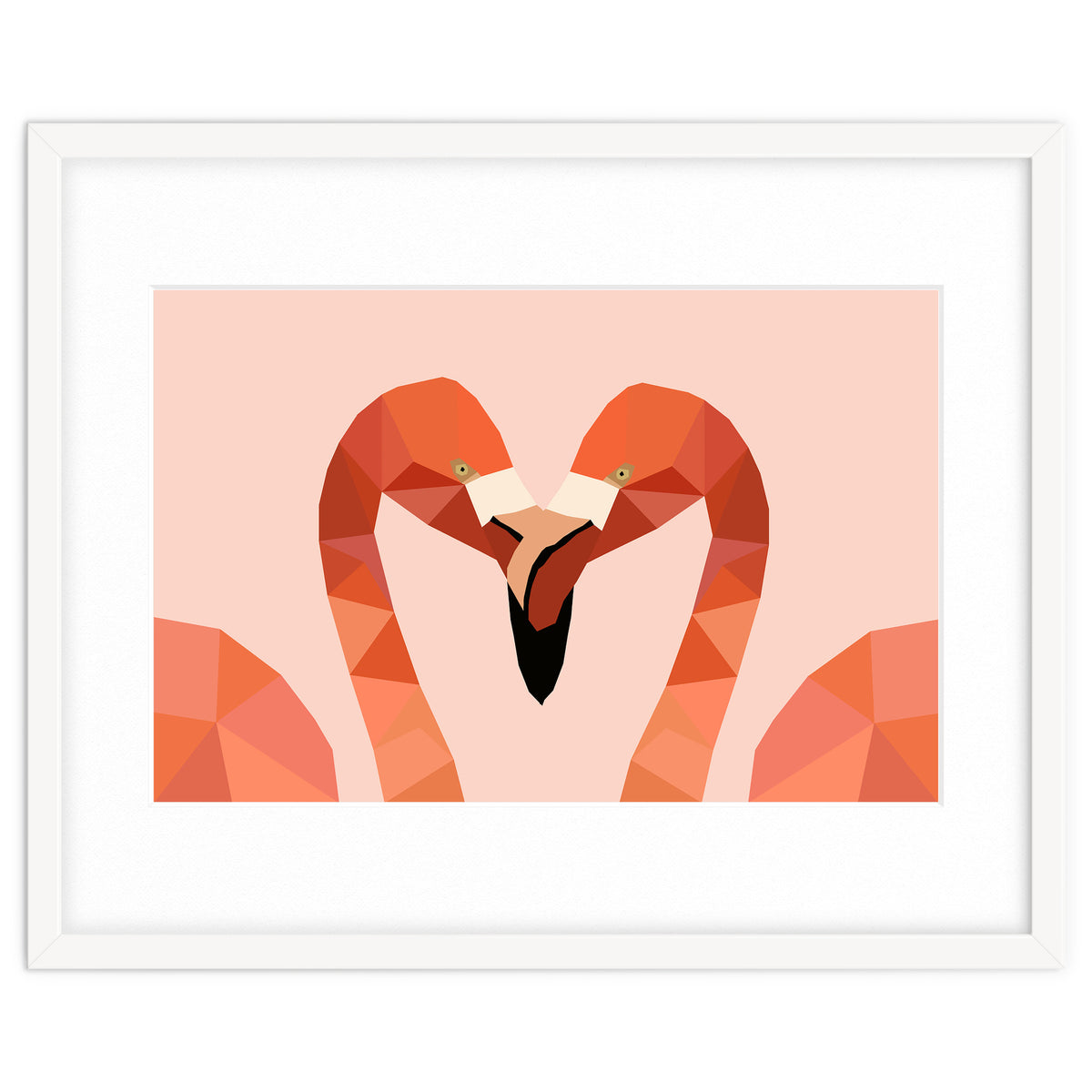 Flamingo Bird Low Poly Art