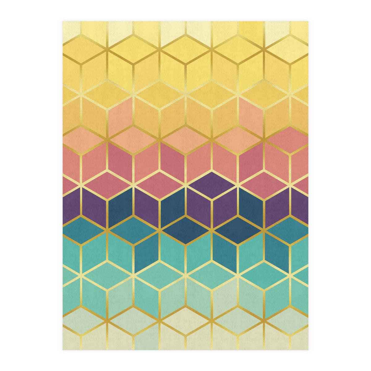 Colorful and golden pattern I (Print Only)
