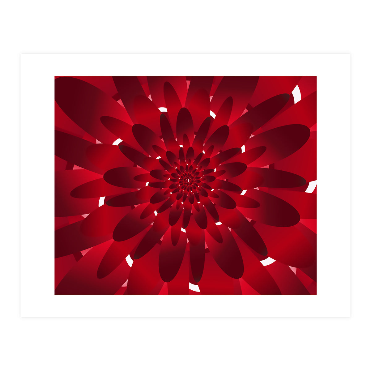 Abstract Modern Red Floral Design Art (Print Only)