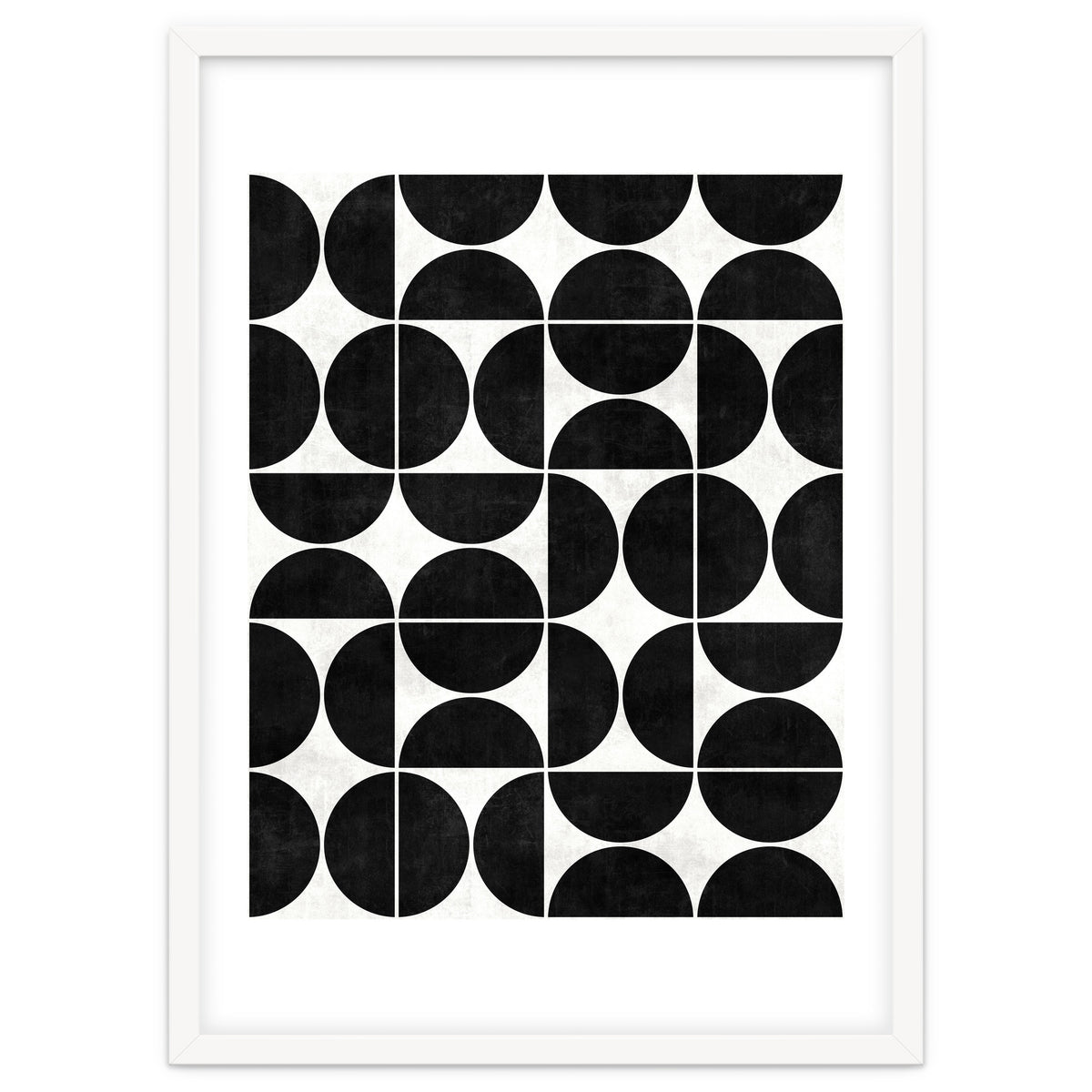 Mid-Century Modern Pattern No.3 - Black and White Concrete