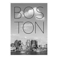 BOSTON Skyline North End & Financial District | Text & Skyline (Print Only)