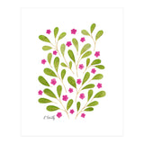 Springtime Floral | Pink and Green (Print Only) thumbnail