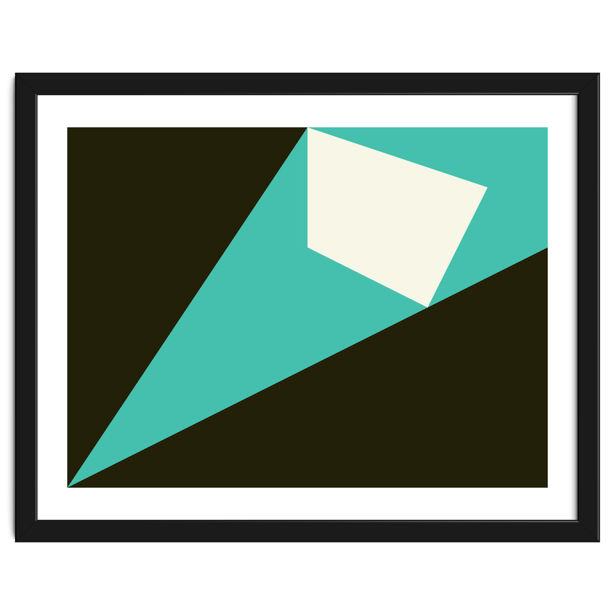 Geometric Shapes No. 72 - turquoise, white & black