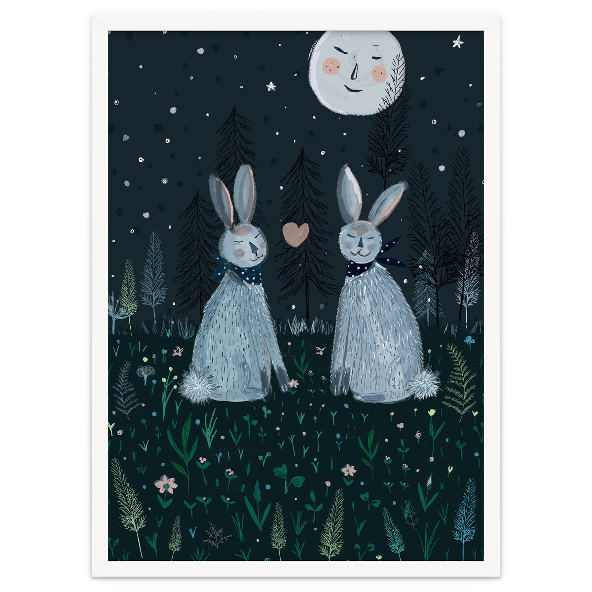 Rabbits in the forest
