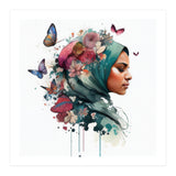 Watercolor Floral Muslim Woman #4 (Print Only) thumbnail