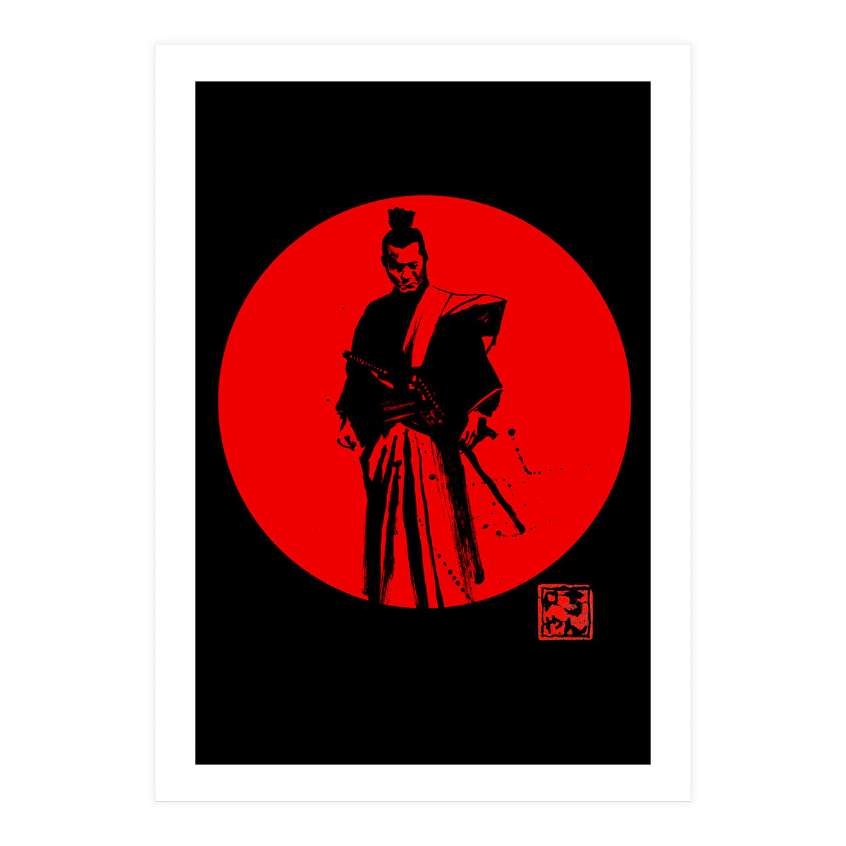 Samurai In Red Sun (Print Only)