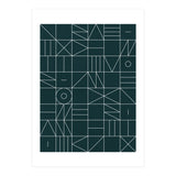 My Favorite Geometric Patterns No.8 - Green Tinted Navy Blue (Print Only) thumbnail