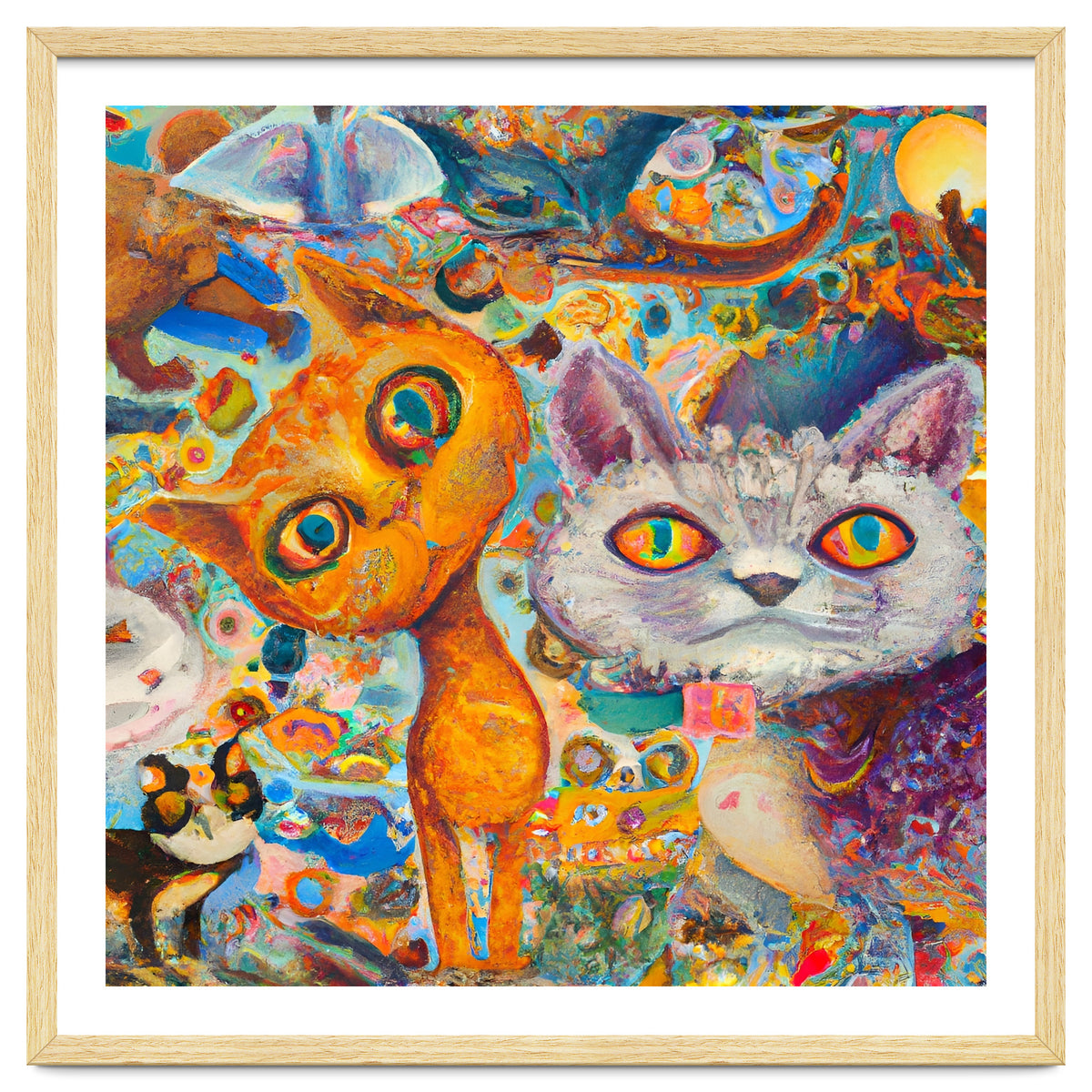 Chaotic and Colorful Fantasy Cat Collage 14