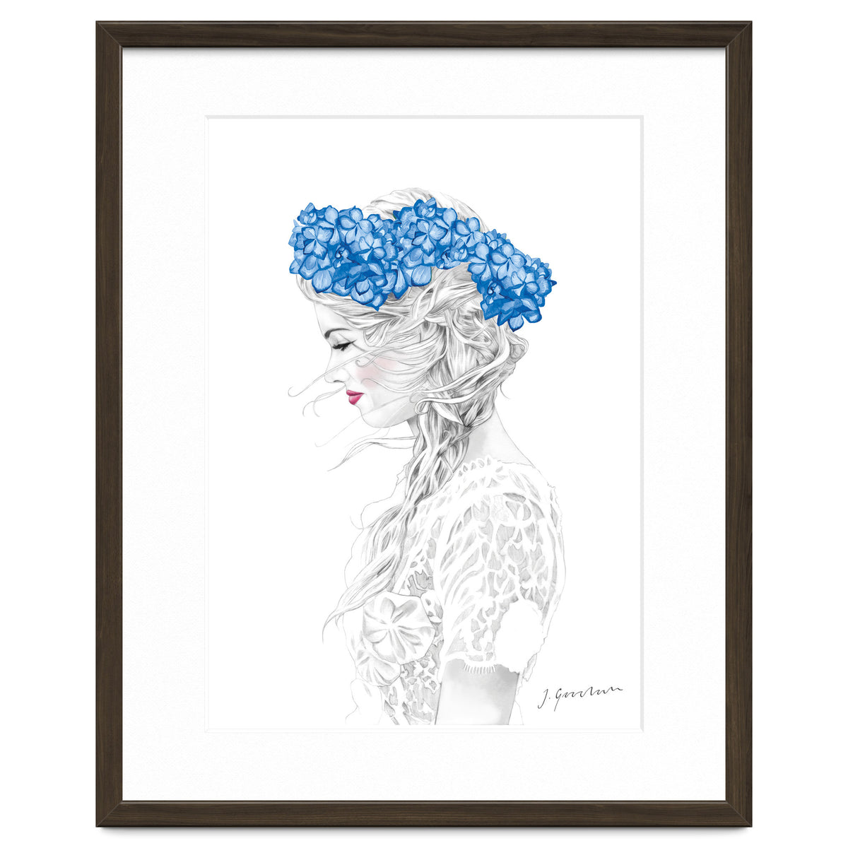 Blue Hydrangea Girl