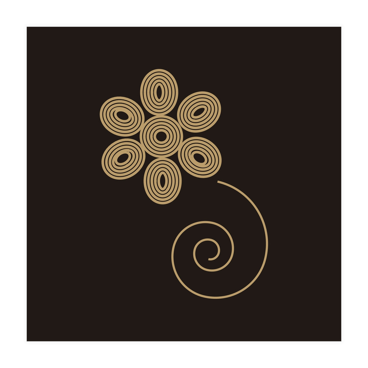 Golden flower | geometric minimal (Print Only)