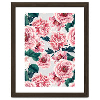 Pattern pink vintage peonies