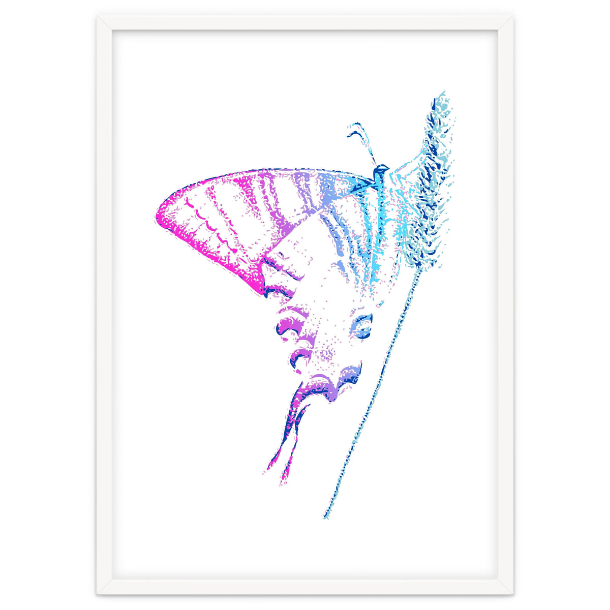 Swallowtail On Grass in Pinquoise