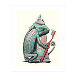Chameleon Brushing Teeth, Funny Bathroom Humour (Print Only) thumbnail