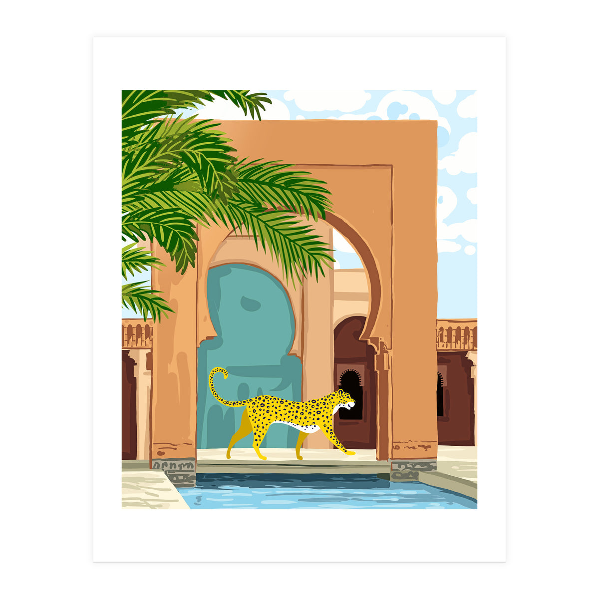 Cheetah under the Moroccan arch (Print Only)