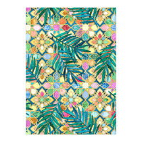 Gilded Moroccan Mosaic Tiles with Palm Leaves  (Print Only)