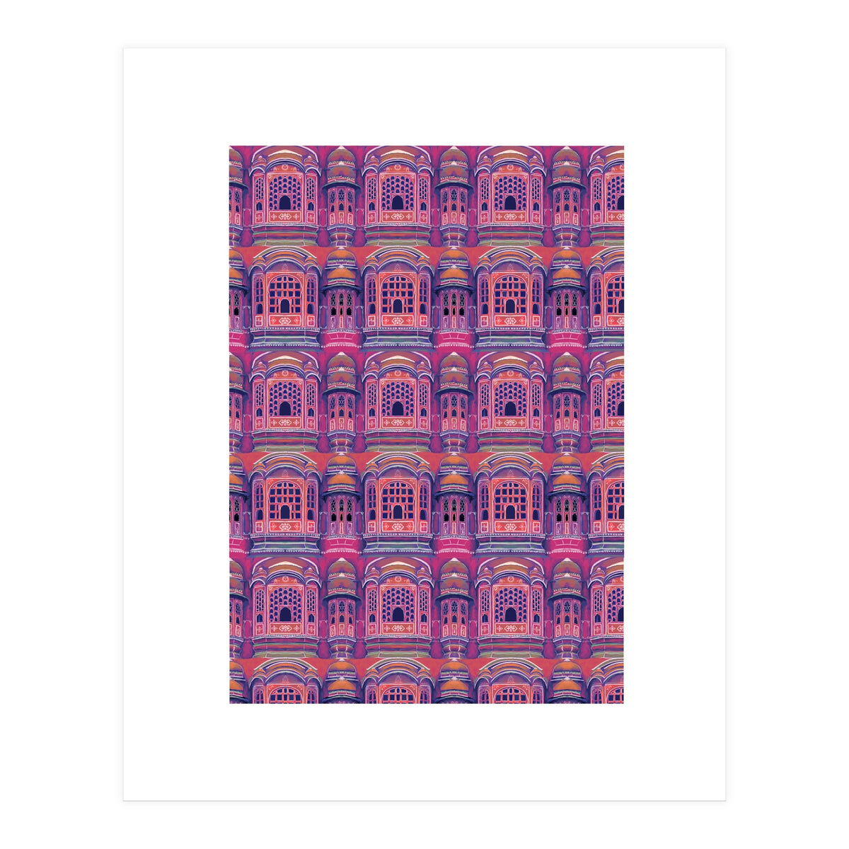 Hawa Mahal (Wind Palace) Retro - India (Print Only)