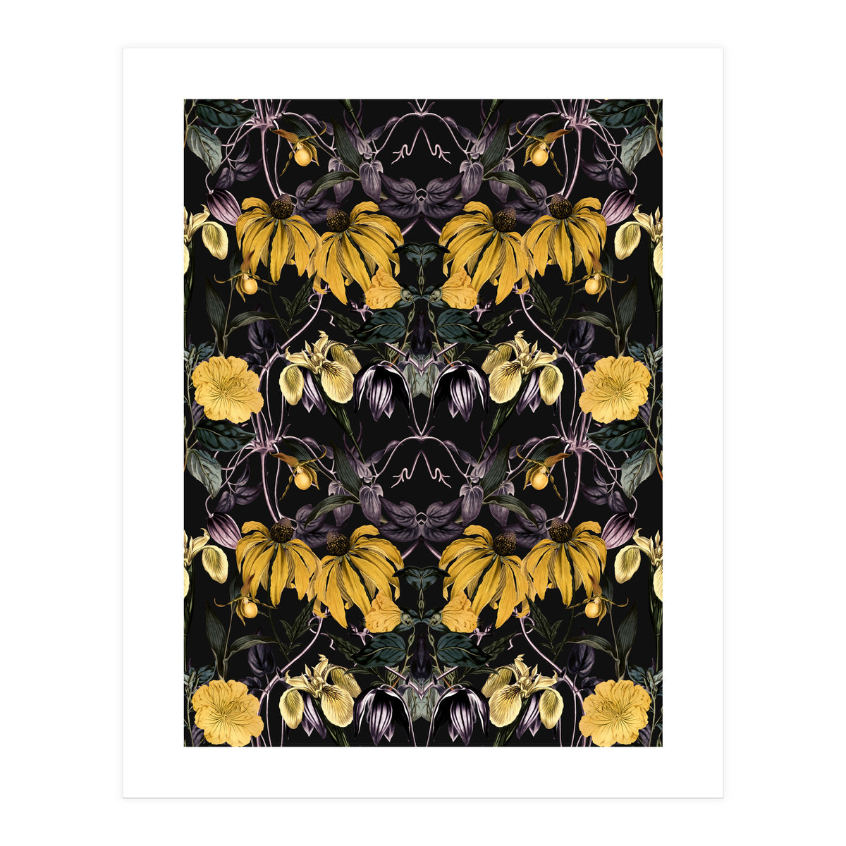 Nocturnal botanical garden kaleidoscope (Print Only)