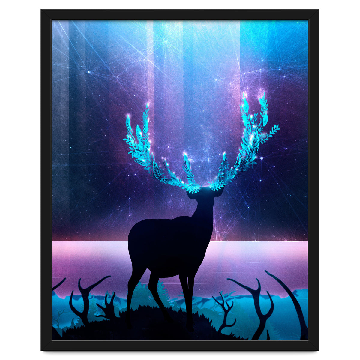 Greenery Deer - Sterling Magenta