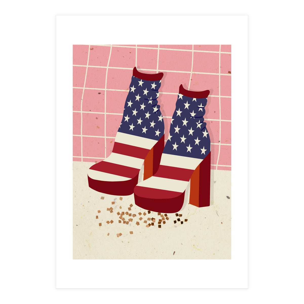 American Flag Disco Boots (Print Only)
