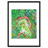 Tropical Vacay | Rainforest Jungle Botanical Lush Nature | Summer Lake People Swim | Boho Painting thumbnail