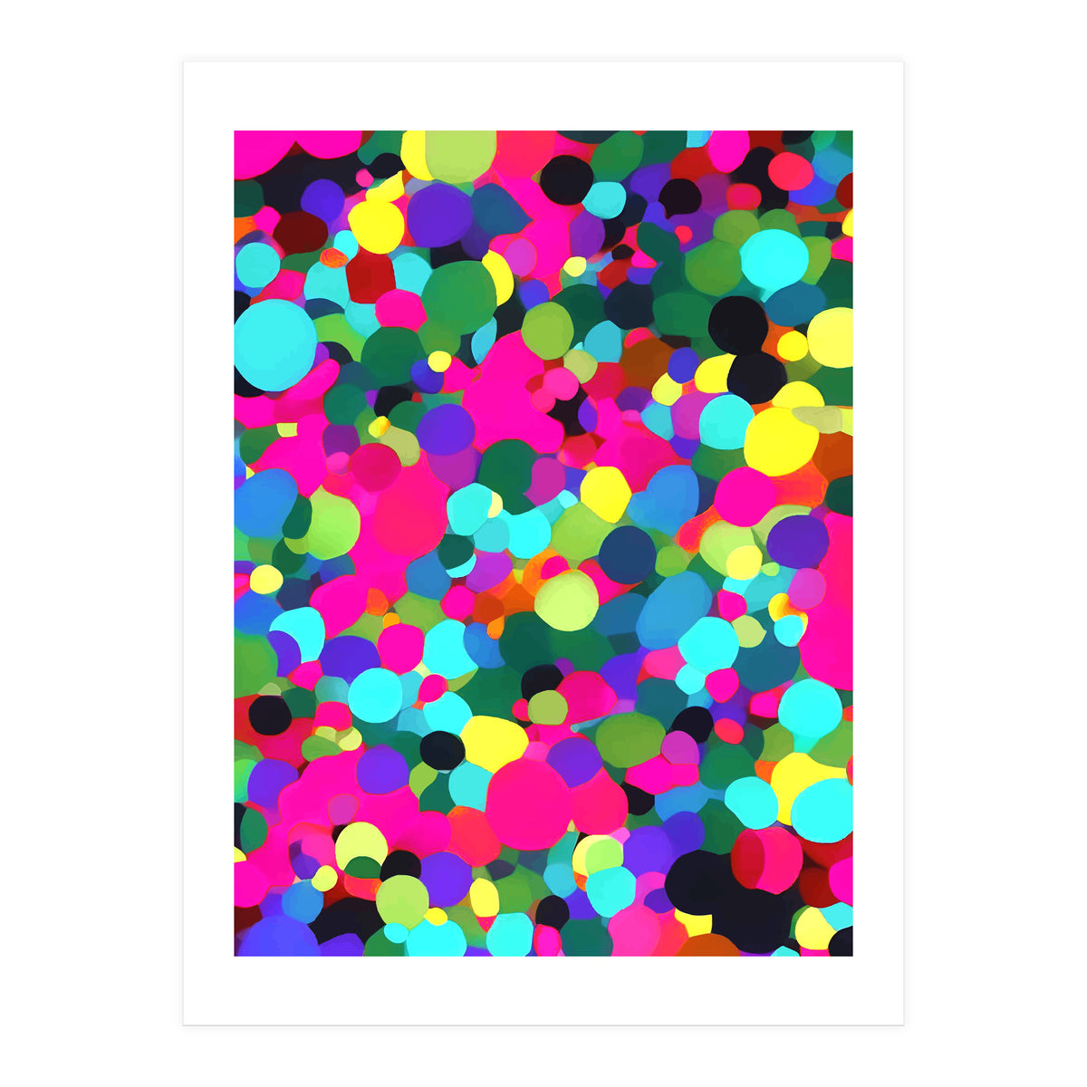 A Mess Of Colors, Eclectic Colorful Water Balloons, Fun Party Confetti Polka Dots Painting (Print Only)