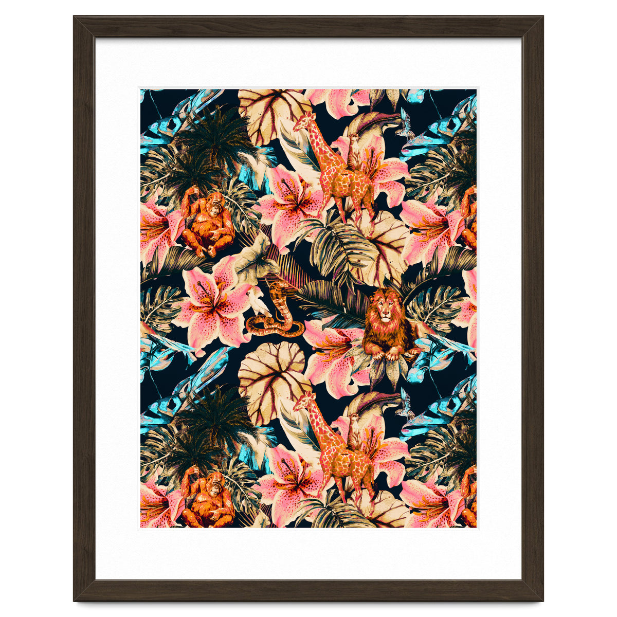 Wild animals in the dark of the jungle 02