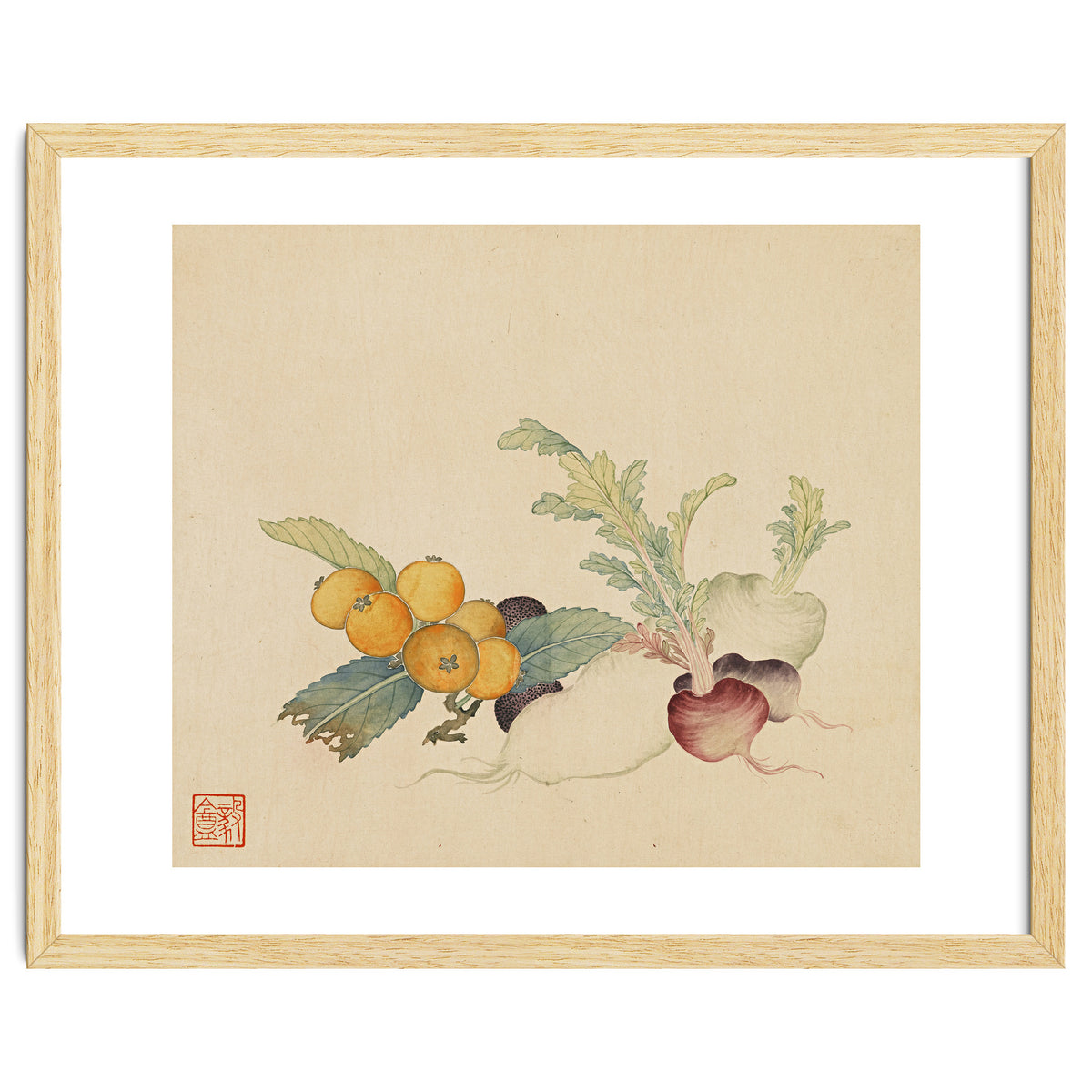 Wang Chengpi~flowers And Vegetables, Vegetables, Fruits, Loquat, White Radish, Carrot, Radish