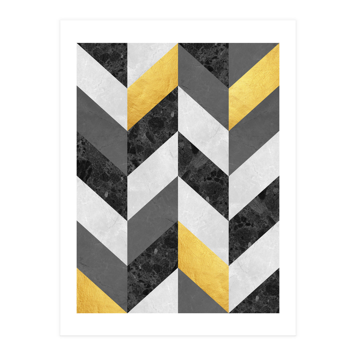 Chevron gold and marble (Print Only)