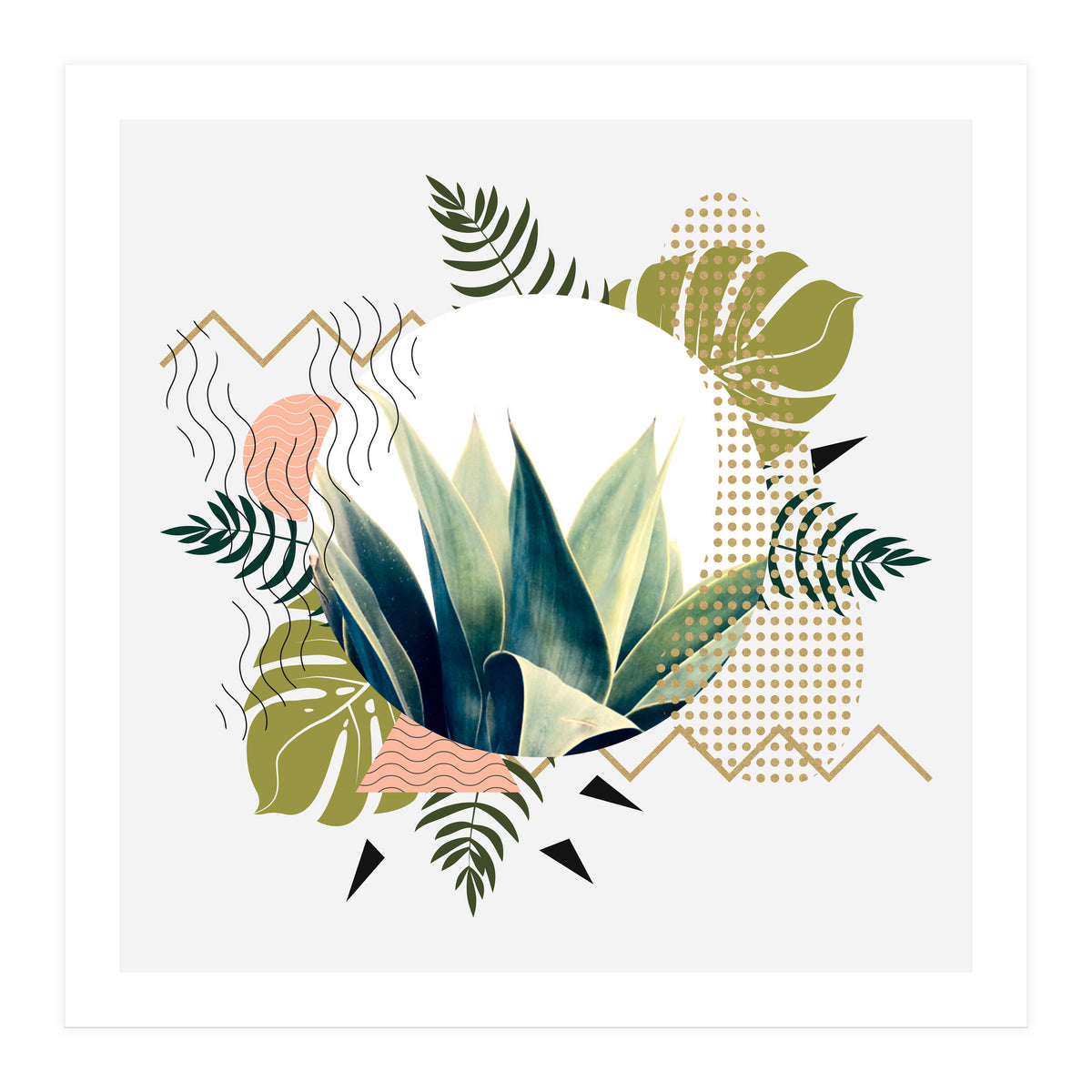 Abstract geometrical and botanical shapes (Print Only)