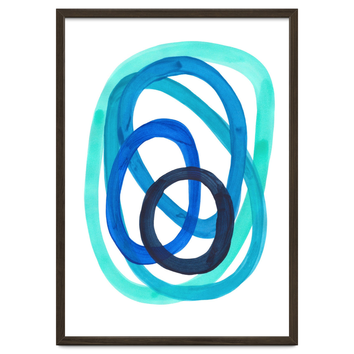 Marine Blues Blue Teal Turquoise Navy Blue Nesting Circles