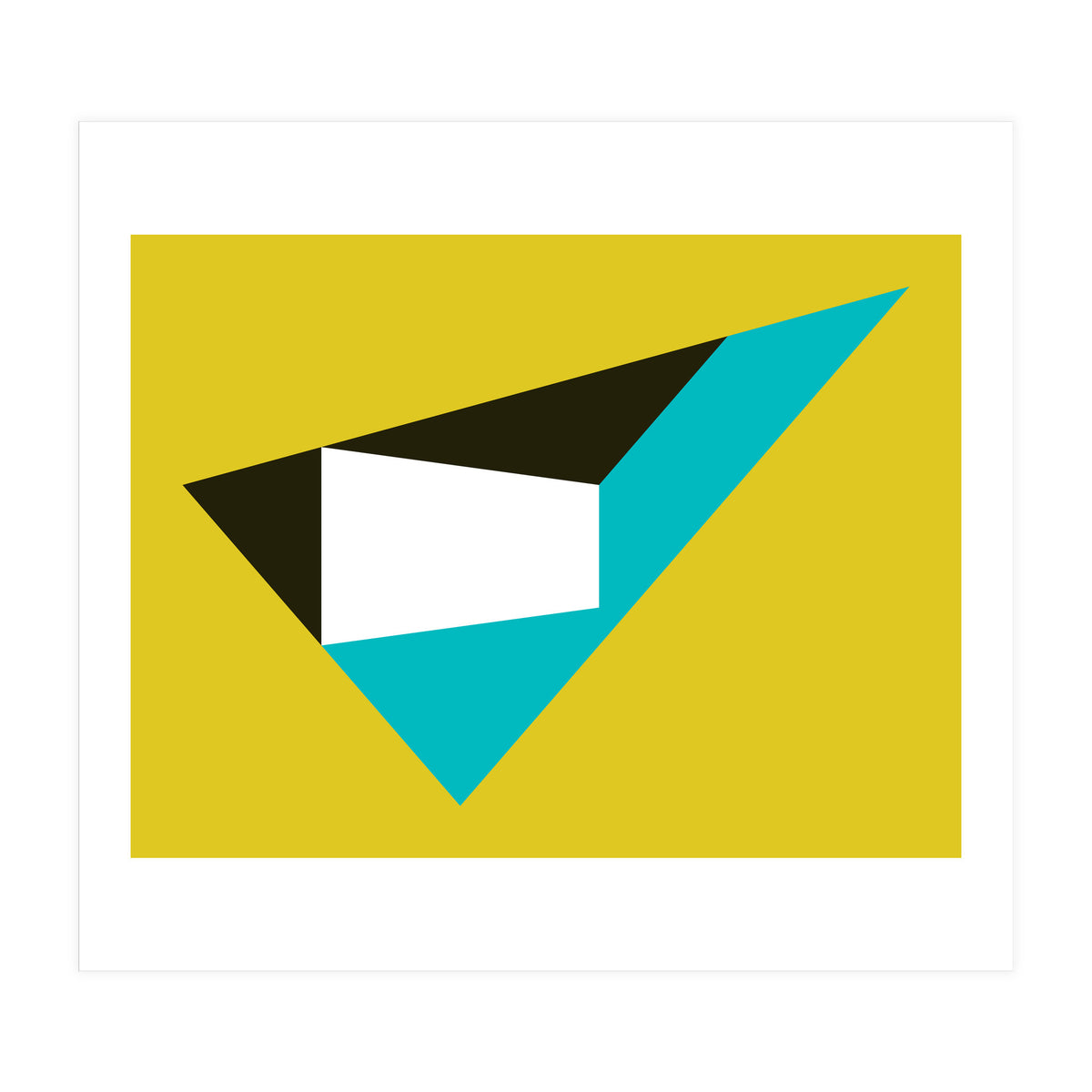 Geometric Shapes No. 39 - mustard & turquoise (Print Only)