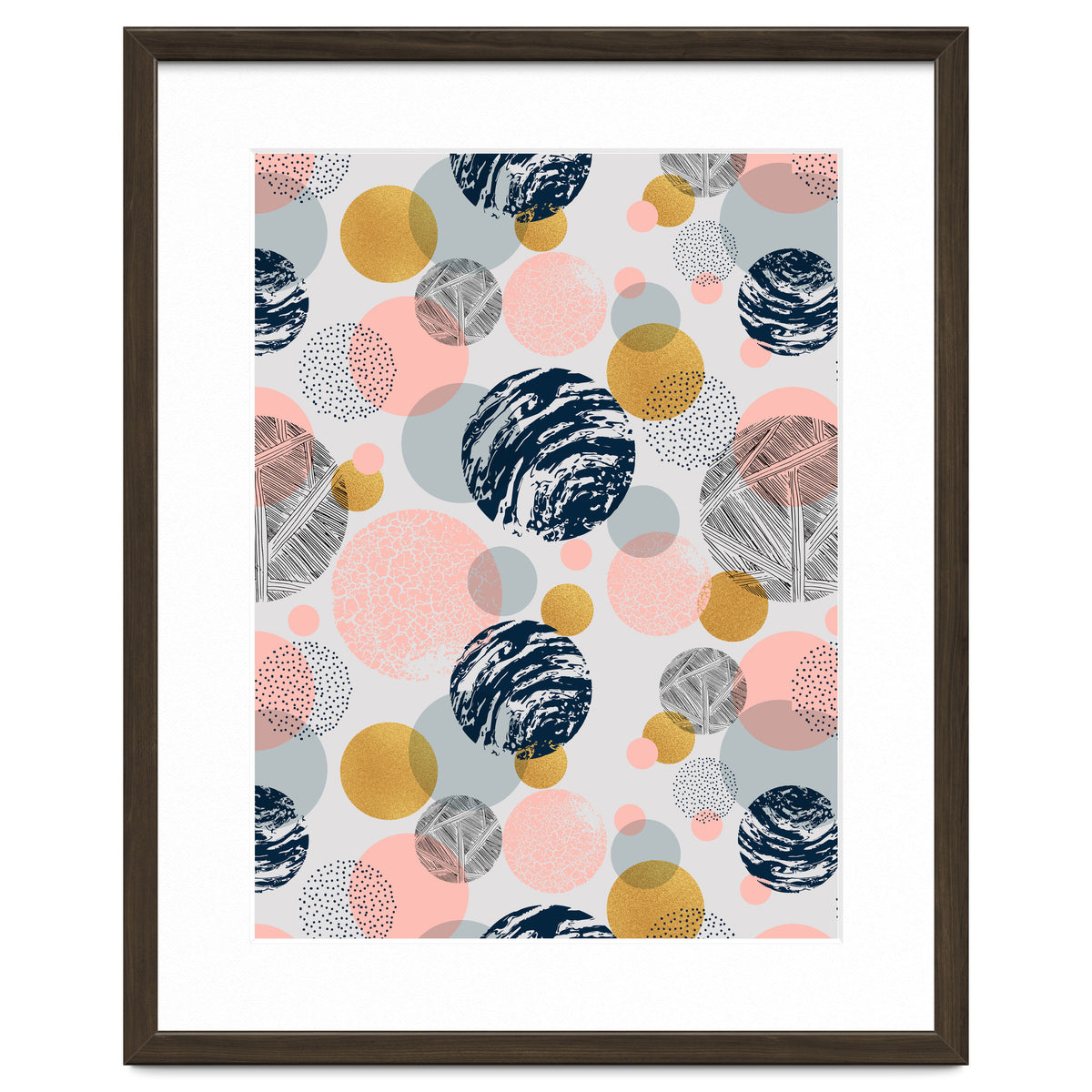 Pattern of abstract textured circles