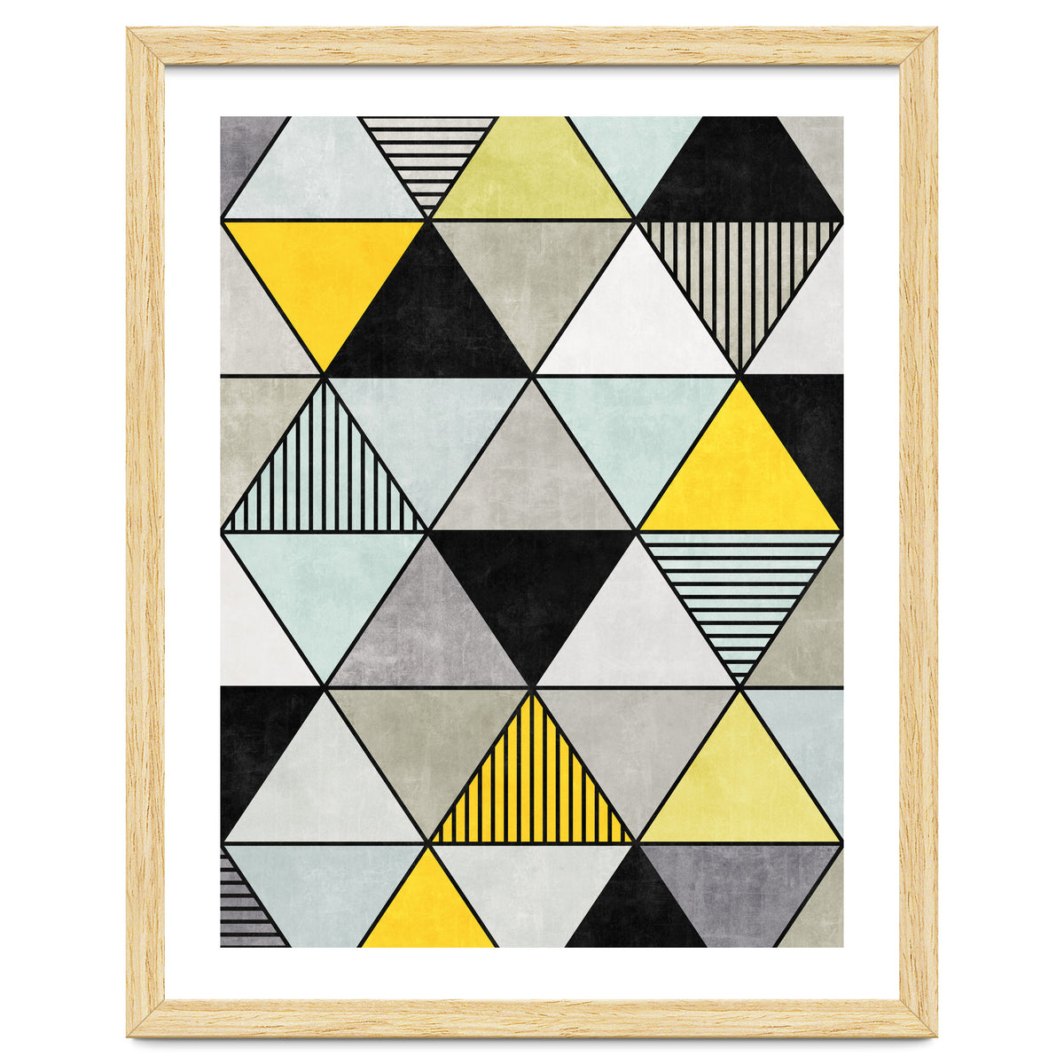 Colorful Concrete Triangles 2 - Yellow, Blue, Grey