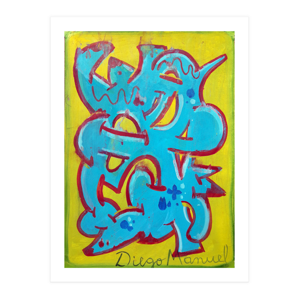 Forma Celeste Sobre Amarillo 3 (Print Only)