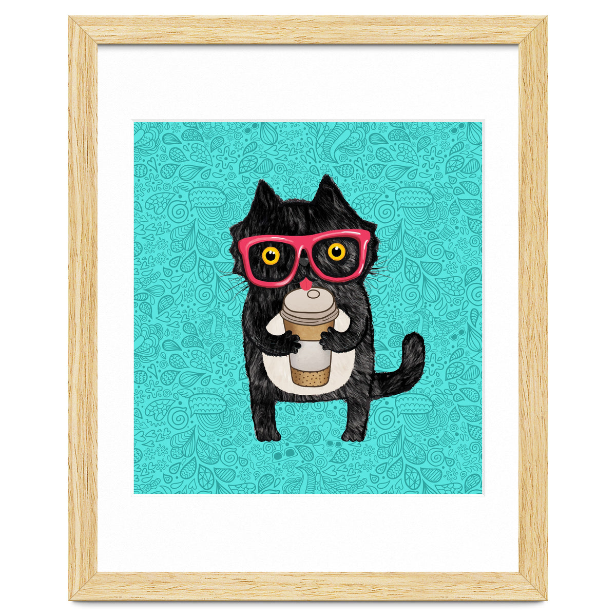 Cute Coffee cat and doodles