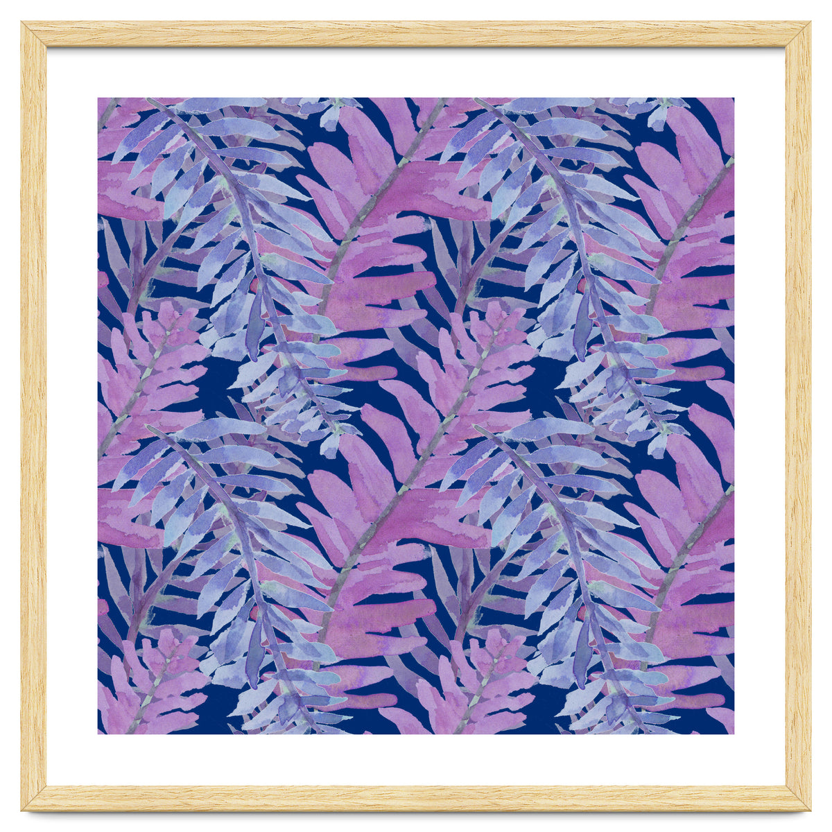 Woodland Ferns in Blue