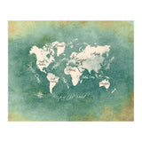 World Map White Green (Print Only) thumbnail