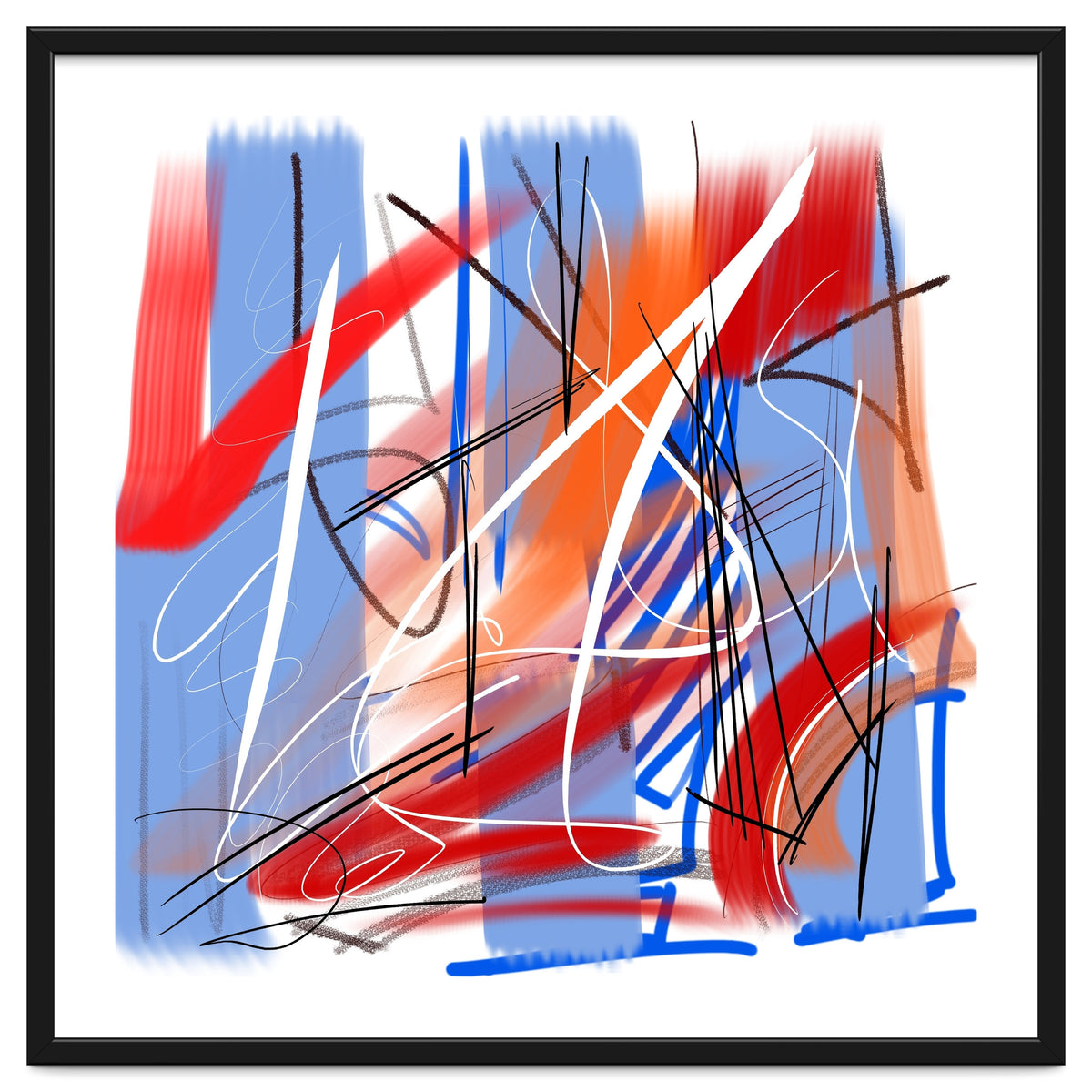 Traces In Blue And Red