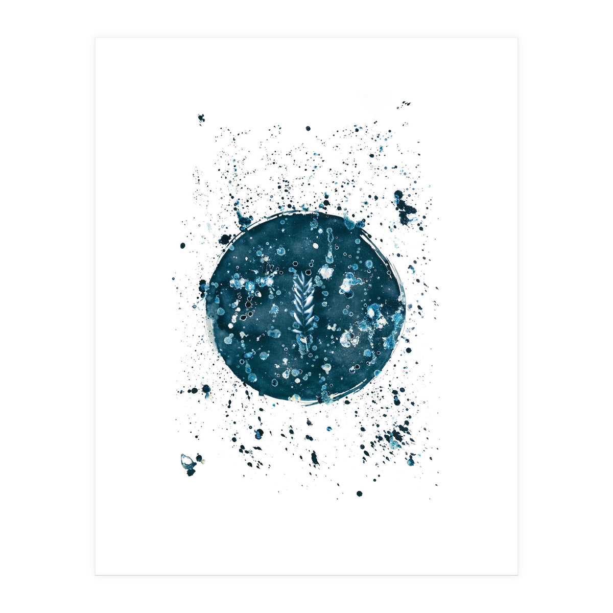 Indigo Blue Botanical Leaves No. 8 (Print Only)