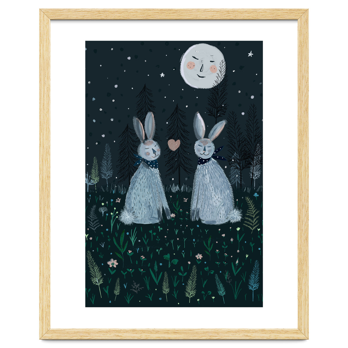 Rabbits in the forest