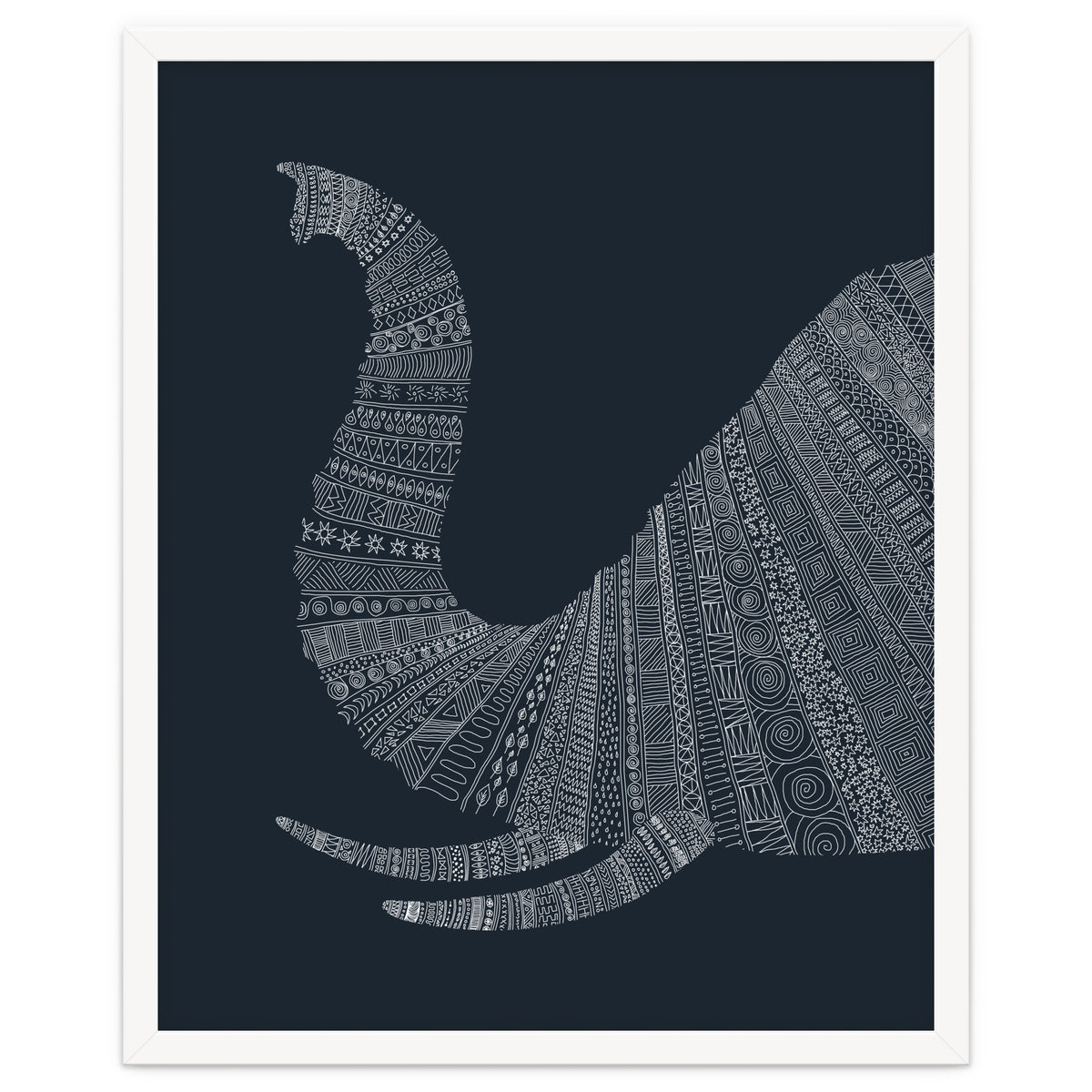 Elephant Blue Poster