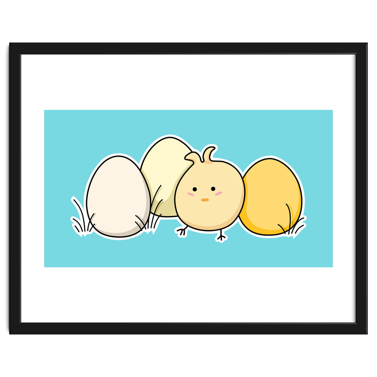 Kawaii Cute Chick And Eggs