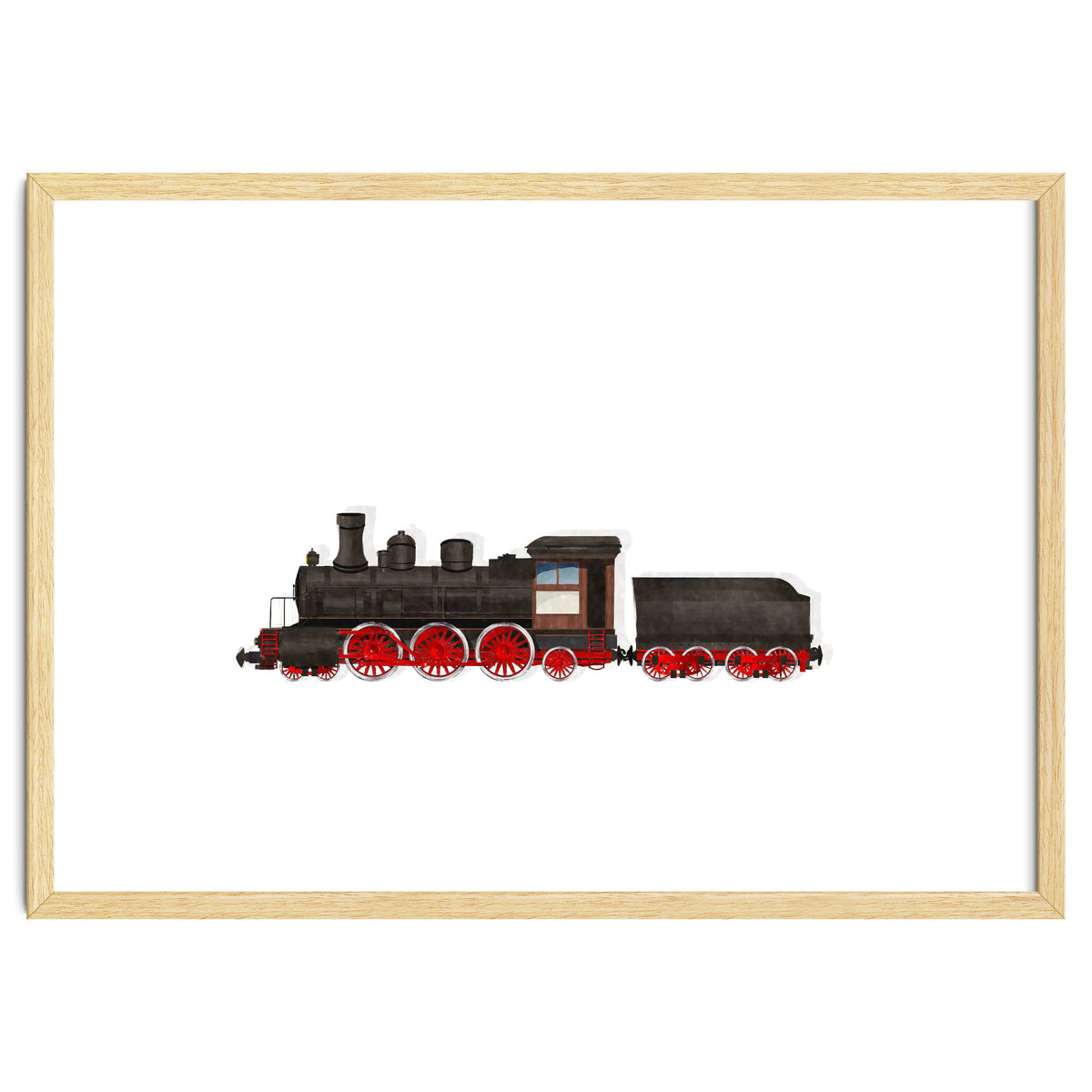 Watercolor Steam Train