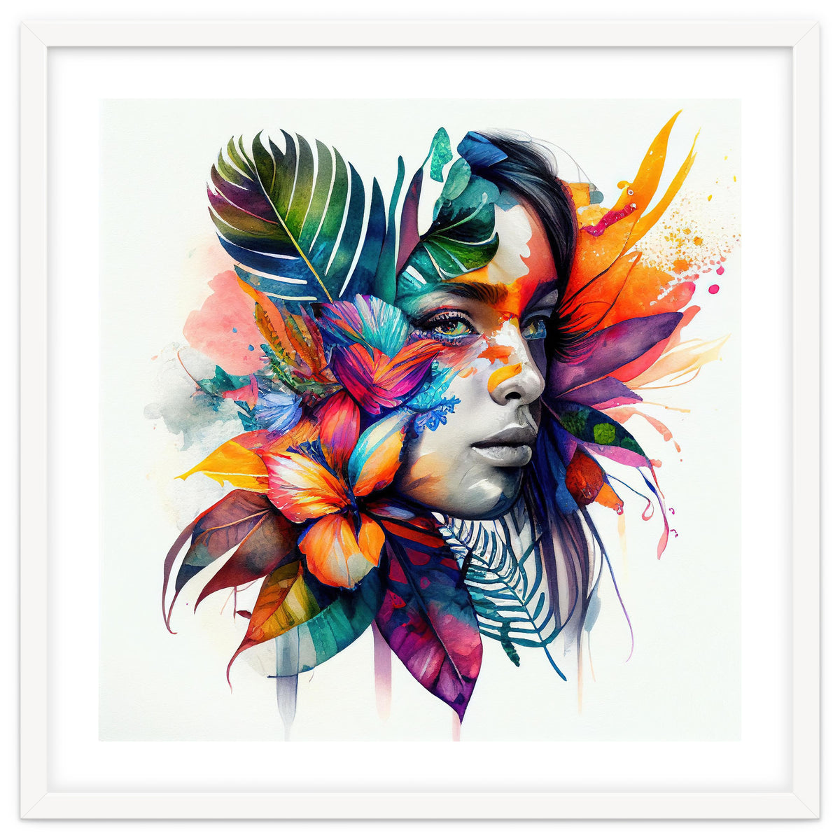 Watercolor Native Woman #1