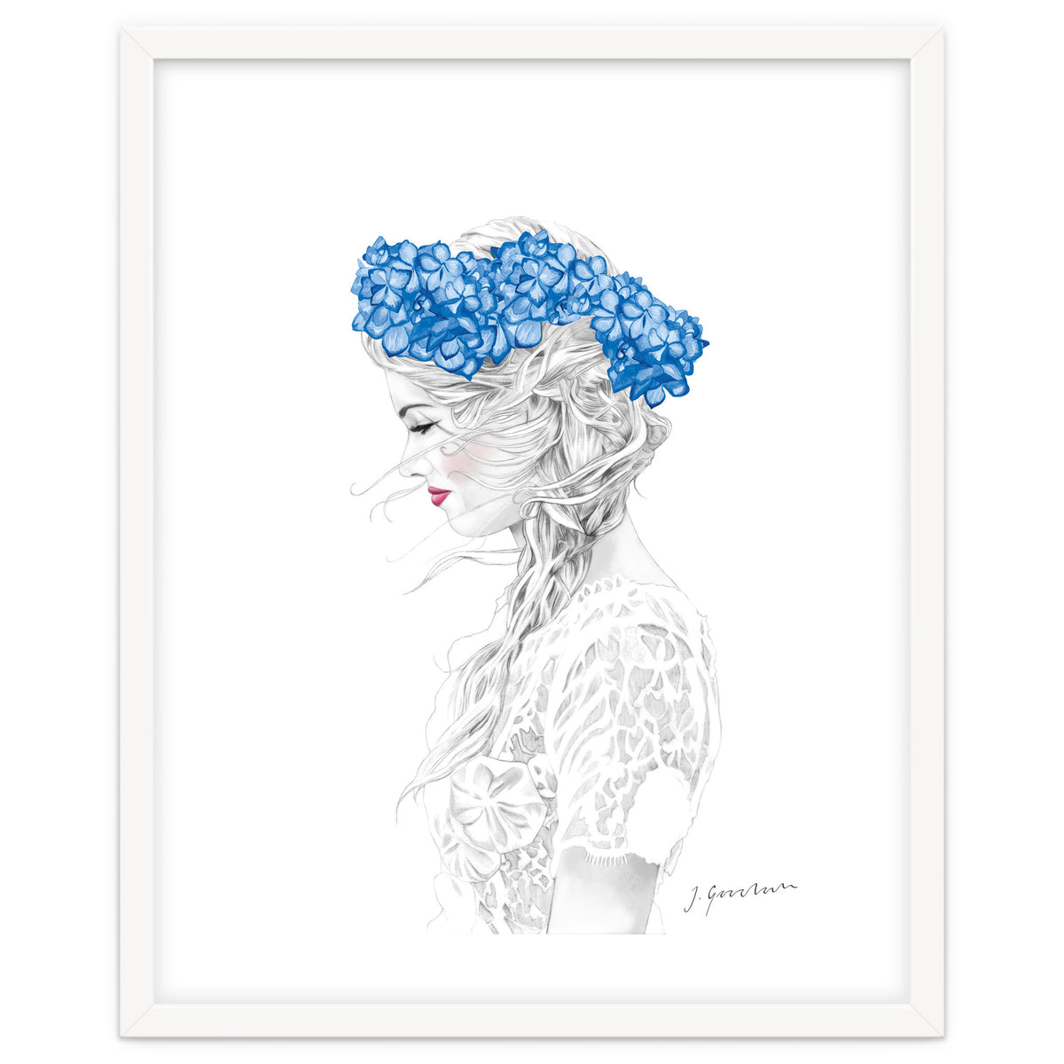 Blue Hydrangea Girl