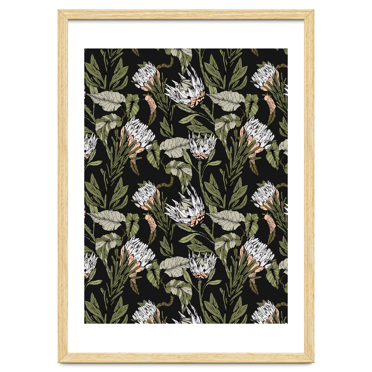 Dark pattern botanical boho